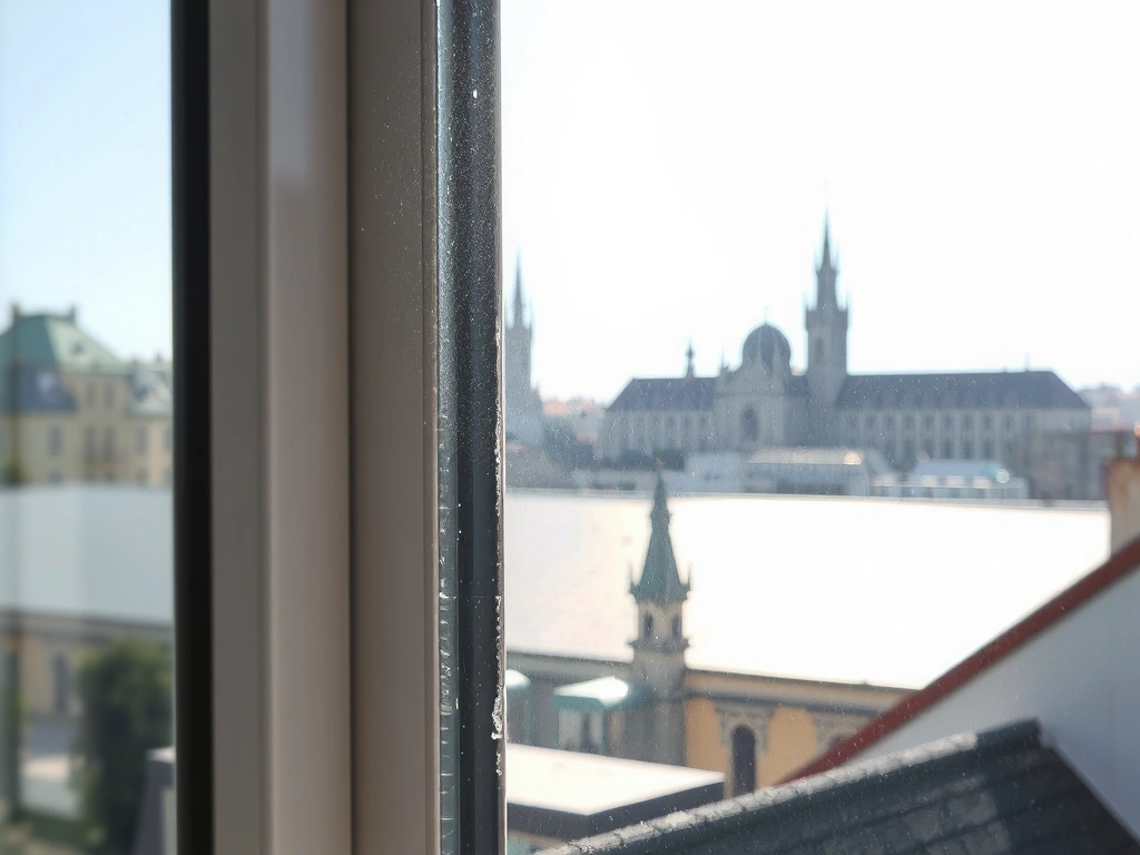 Detail čistého skla v okně