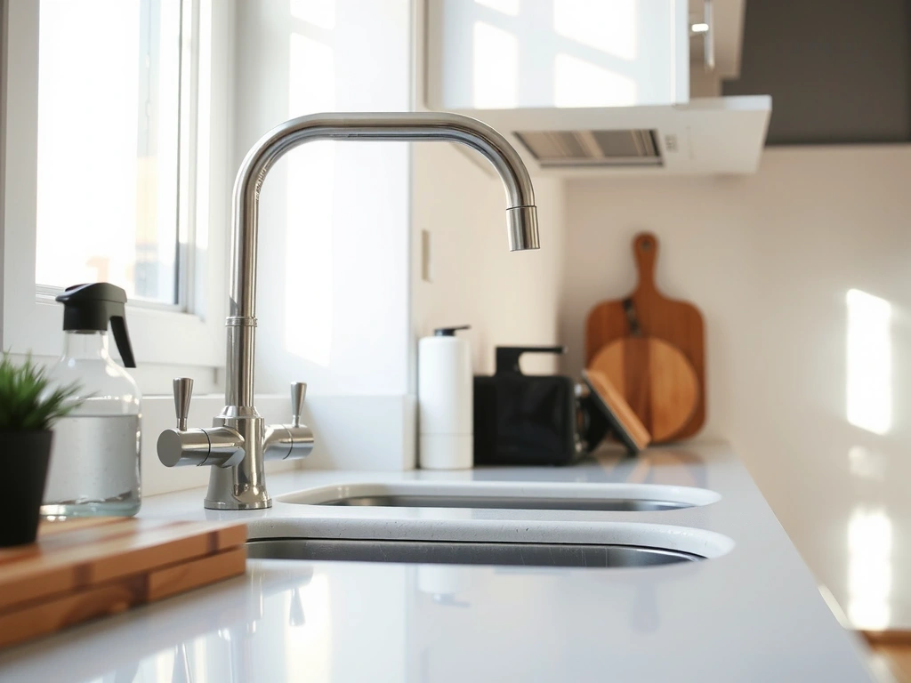 Detail kuchyňské linky po úklidu